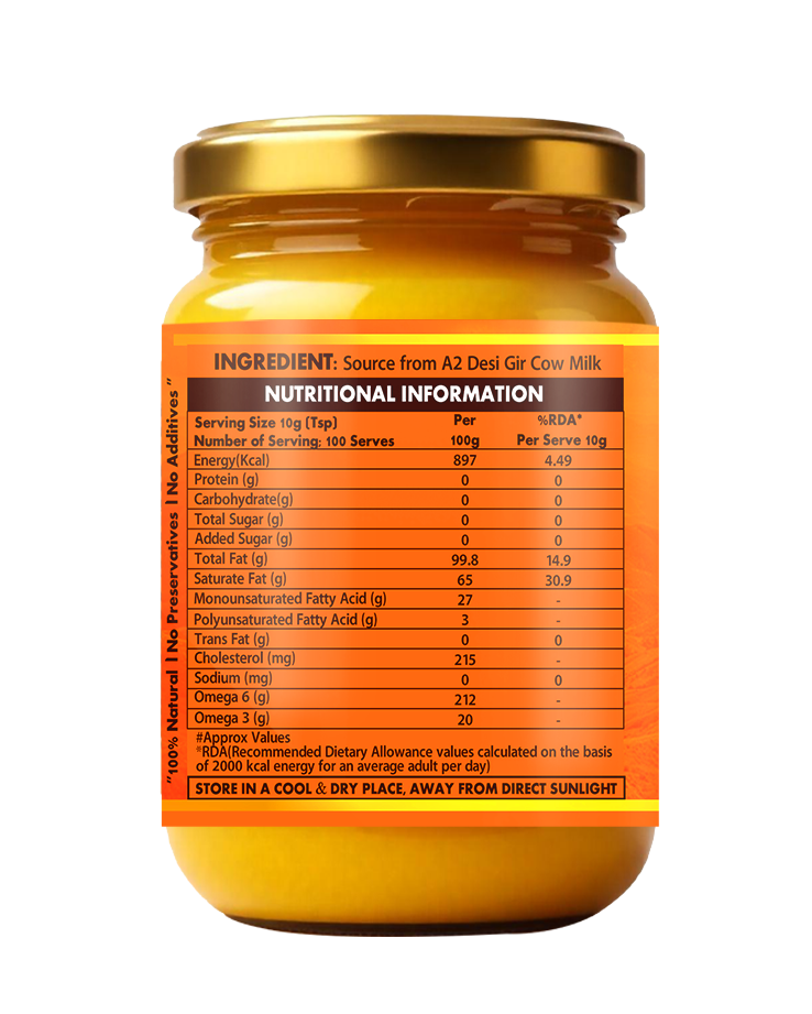 Back Label of Ghee